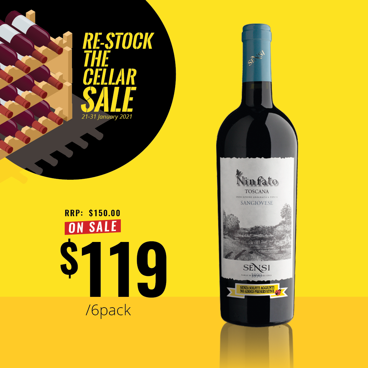 Sensi "Ninfato" No Added Sulfite Sangiovese (6pack offer)