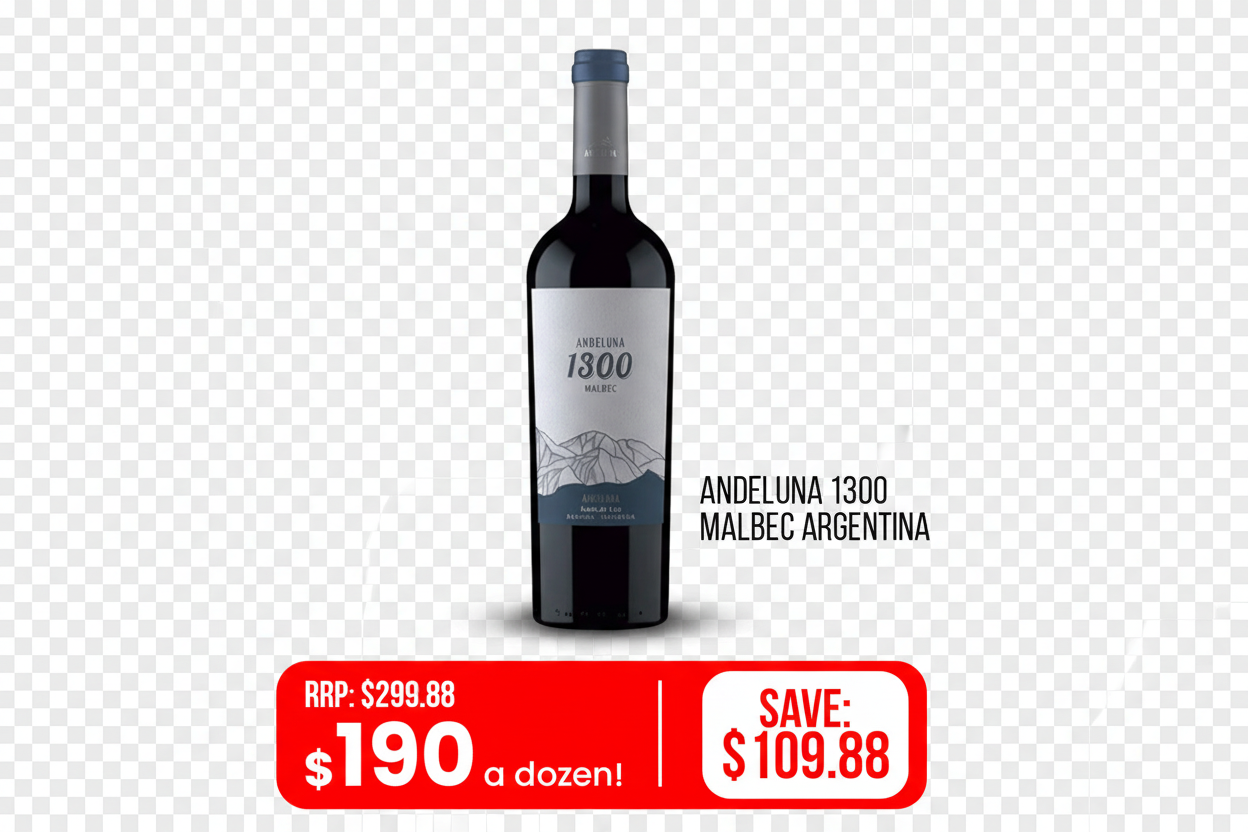 Andeluna 1300 Malbec Argentina – Background Removed