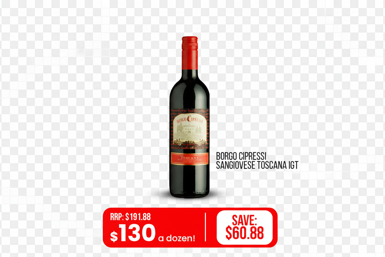 Borgo Cipressi Sangiovese – Full Background Removed