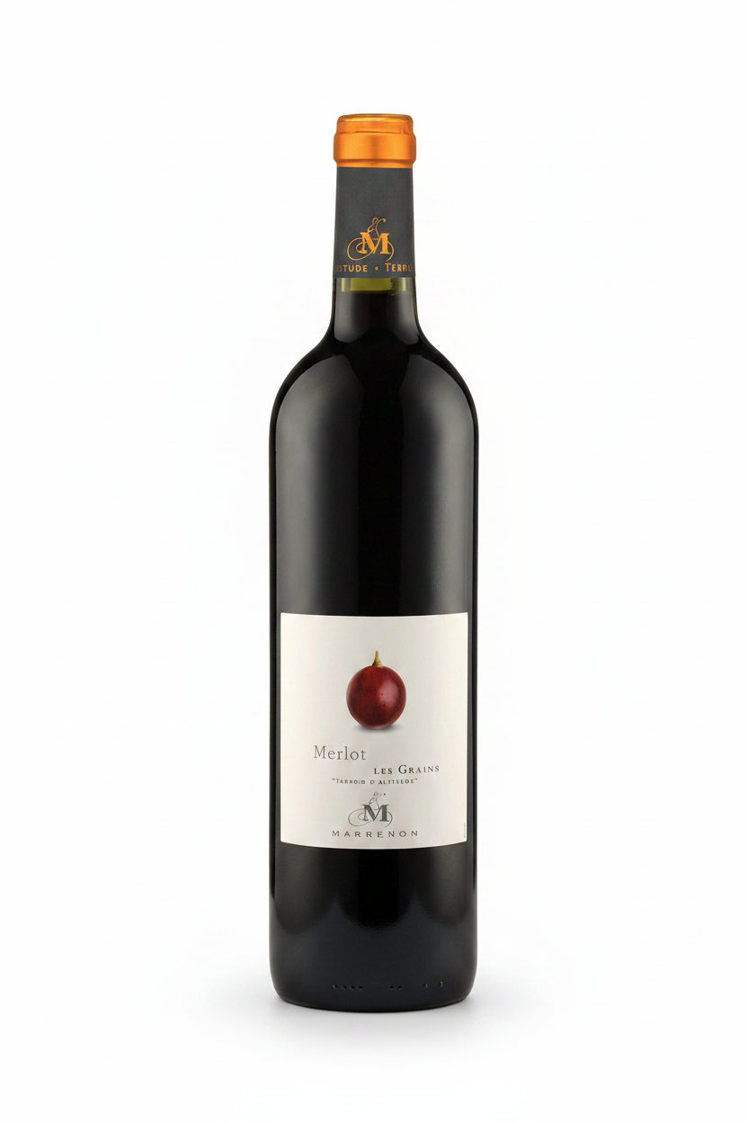 Marrenon Les Grains Merlot - Clean Bottle