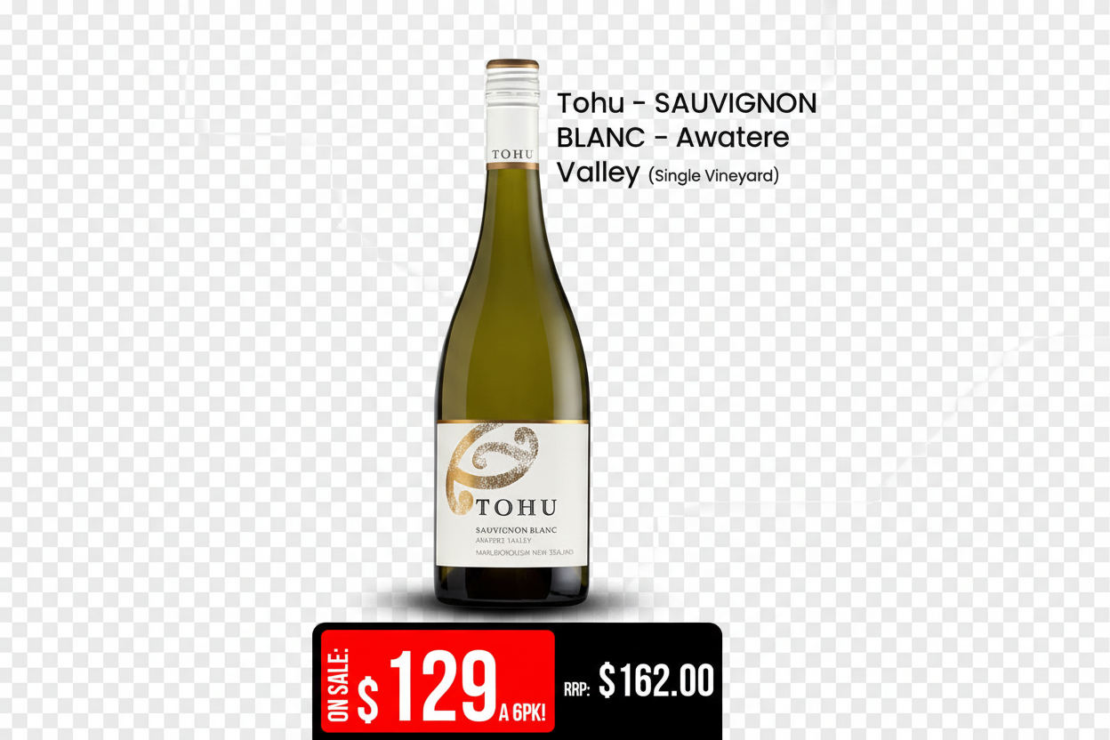 Tohu Sauvignon Blanc Awatere Valley – Background Removed